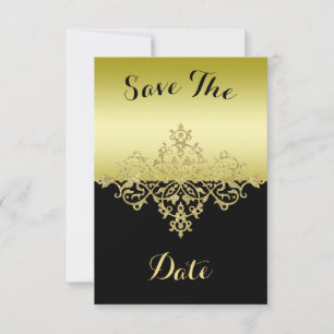 Elegant, klassisch Gold und schwarz Save the Date