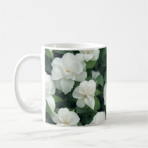 Elegant klassisch grün botanisch weiß Blüte Kaffeetasse