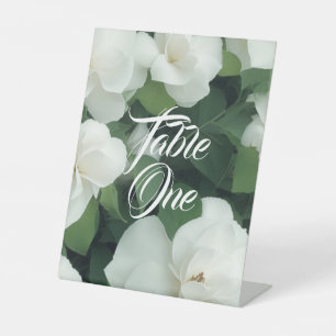 Elegant klassisch grün botanisch weiß Blüte Sockelschild