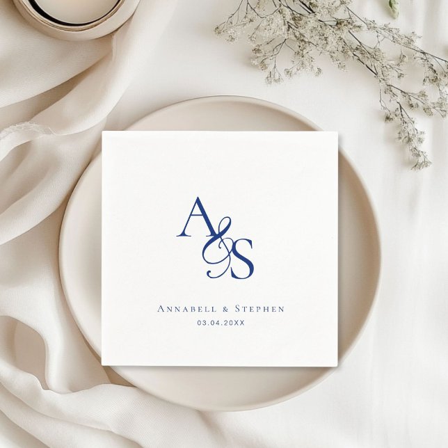 Elegant, klassisch, Monogramm, Hochzeit Serviette (Elegant, Ampersand, Classic, Monogram, Wedding Napkins)