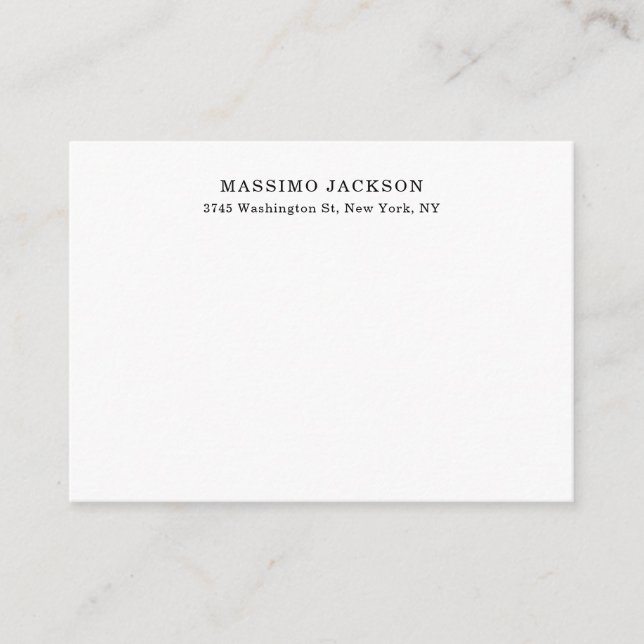 Elegant klassisch schwarz weiß minimalistisches De Begleitkarte (Vorderseite)