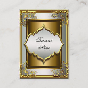 Elegant Klassisch Weiß Schwarz Altgold Visitenkarte