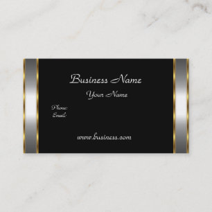 Elegant Klassisches Gold Schwarz Silber Visitenkarte