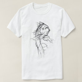 Elegant Koi Fish Abstrakt Sketch T-Shirt