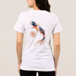 Elegant Koi Fish and Lotus Blume Double Sided T-S Tri-Blend Shirt