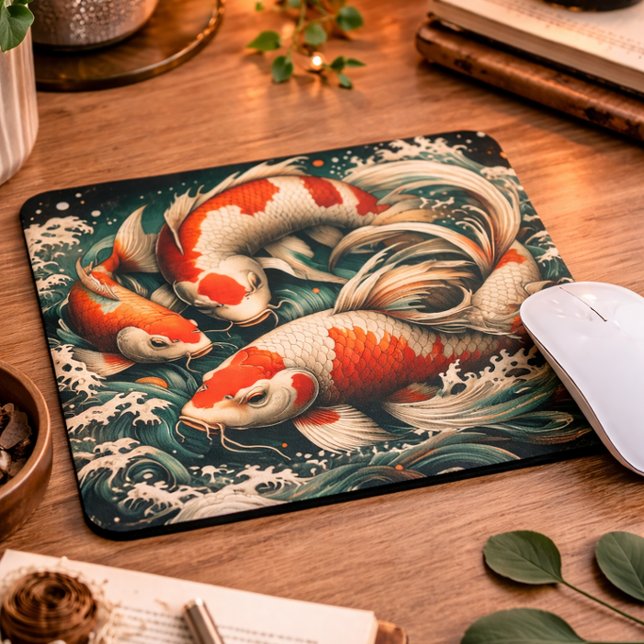 Elegant Koi Fish Art Mousepad (Von Creator hochgeladen)