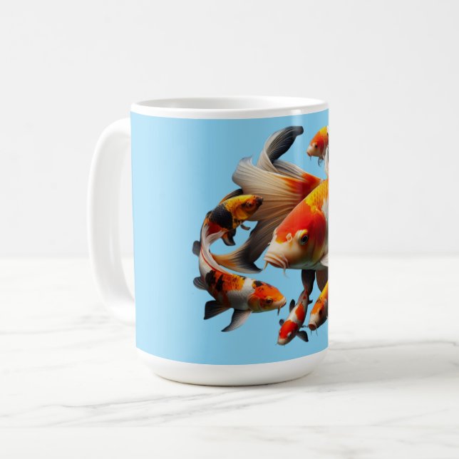 Elegant Koi Fish on Black - High Quality Centered Kaffeetasse (Vorderseite Links)