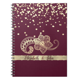 Elegant,Konfetti,Spitze,Gold,Paisley-Personalisier Notizblock