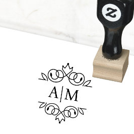 Elegant, königlich, Monogramm Gummistempel