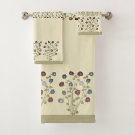 Elegant koordiniert floralakzentriert badhandtuch set