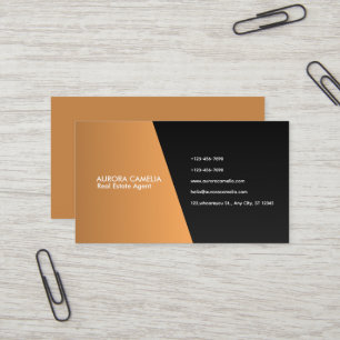 Elegant Kraft Braun und schwarzer Gradient Visitenkarte
