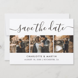Elegant Kraft Paper Foto Collage Save The Date