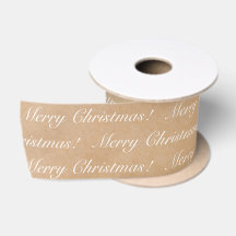 Elegant Kraft Paper Merry Christmas Calligraphy