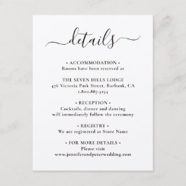 Elegant Kraft Paper Wedding Details Begleitkarte