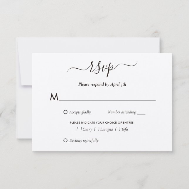 Elegant Kraft Paper Wedding RSVP Karte (Vorderseite)