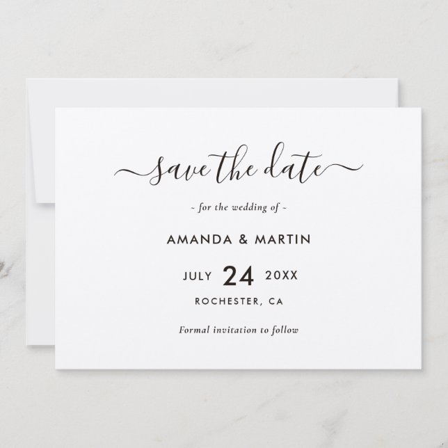 Elegant Kraft Paper Wedding Save The Date (Vorderseite)