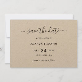 Elegant Kraft Paper Wedding Save The Date