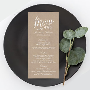 Elegant Kraft Wedding Menu Vorlagen