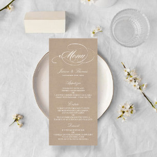 Elegant Kraft Wedding Menu Vorlagen