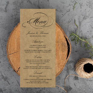 Elegant Kraft Wedding Menu Vorlagen
