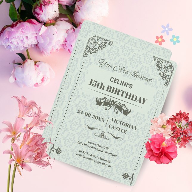 Elegant Lace 15. Geburtstag Einladungen - Custom (Elegant Lace 15th Birthday Invitations – Custom & Stylish)