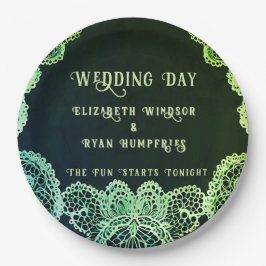 Elegant Lace" Einladung zur Hochzeit Pappteller