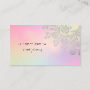 Elegant Lace Holographic Visitenkarte