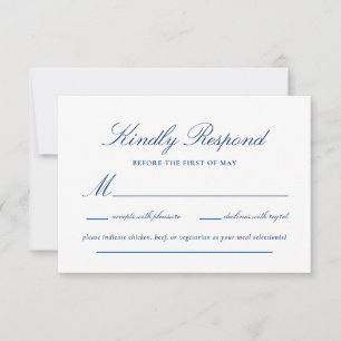 Elegant Lace Script Wedding RSVP Karte