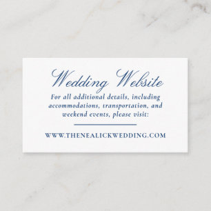 Elegant Lace Script Wedding Website Begleitkarte