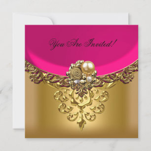 Elegant Lachsrosa Gold für jeden Anlass Einladung