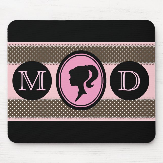 Elegant Lady Monogram Mousepad (Vorne)