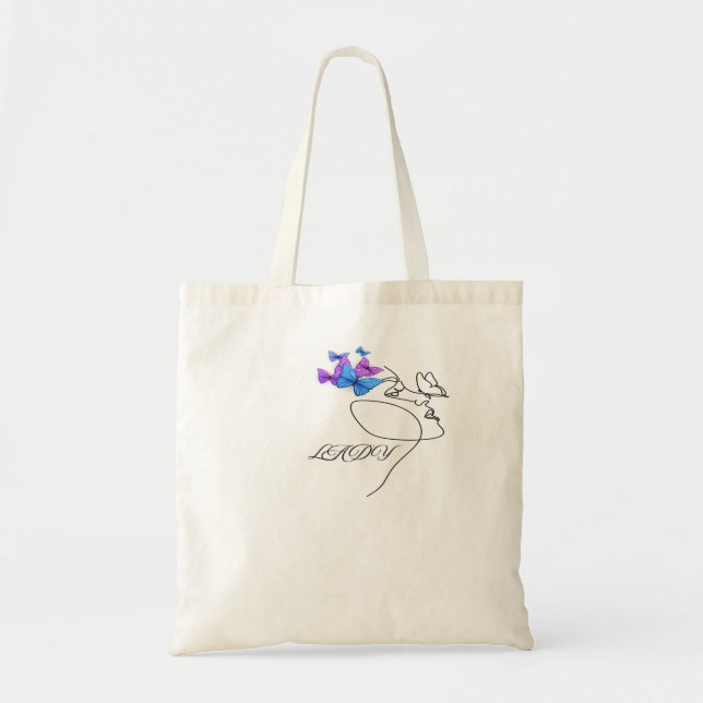   Elegant LADY Typography Tote Bag | Minimal Chic  Tragetasche (Vorne)
