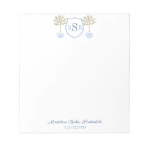 Elegant Lady's Citrus Tree Ginger Jar Mit Monogram Notizblock