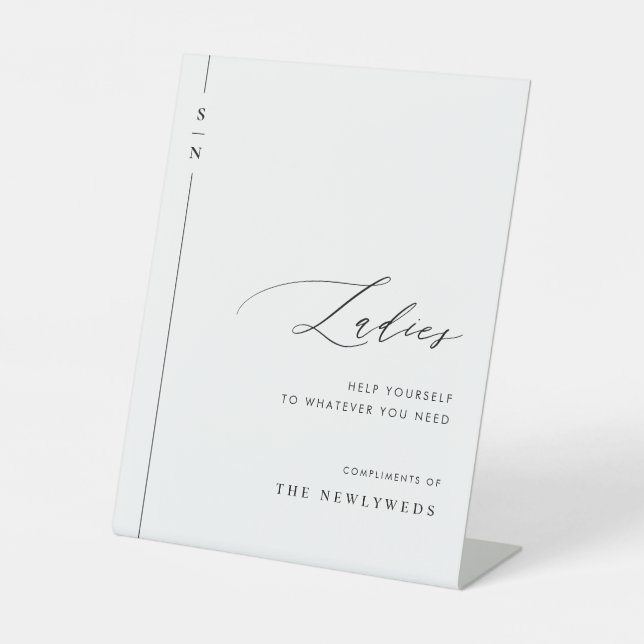 Elegant Ladys Guest Wedding Badezimmer Basket Sockelschild (Vorderseite)