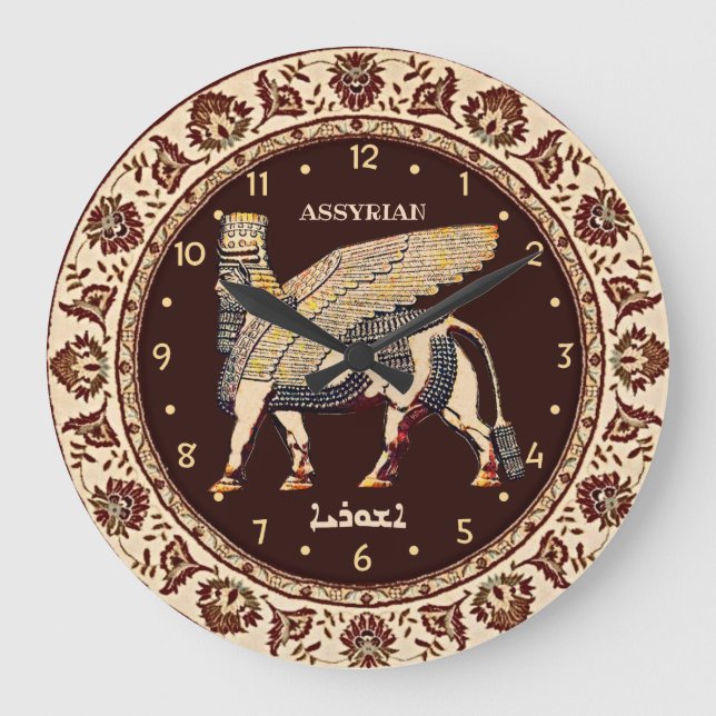 Elegant Lamassu Akrylic Wall Clock Große Wanduhr (Vorderseite)