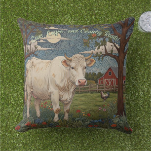 Elegant ländlicher Schick Boho-Kuhfarm Kissen