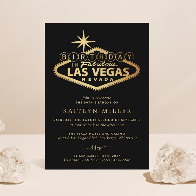 Elegant Las Vegas Birthday Einladung (Von Creator hochgeladen)