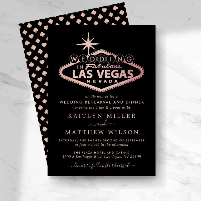 Elegant Las Vegas Destination Wedding Rehearsal Einladung (Von Creator hochgeladen)