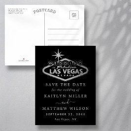Elegant Las Vegas Wedding speichern das Datum Ankündigungspostkarte