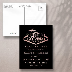 Elegant Las Vegas Wedding speichern das Datum Ankündigungspostkarte