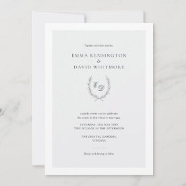 Elegant Laurel Wreath Minimalistisch Wedding Einladung