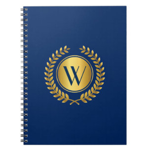 Elegant Laurel Wreath mit Monogram Initial Notizblock