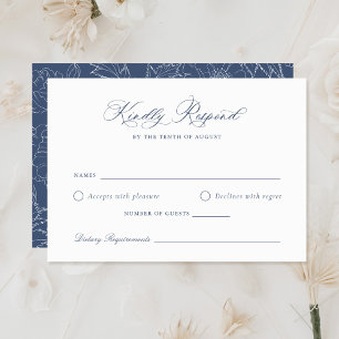 Elegant Laurel Wreath Wedding RSVP Card Einladung