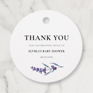 Elegant Lavender Baby Shower Vielen Dank Geschenkanhänger