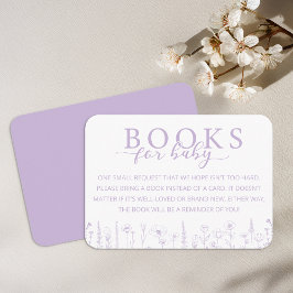 Elegant Lavender Books for Baby Card Begleitkarte