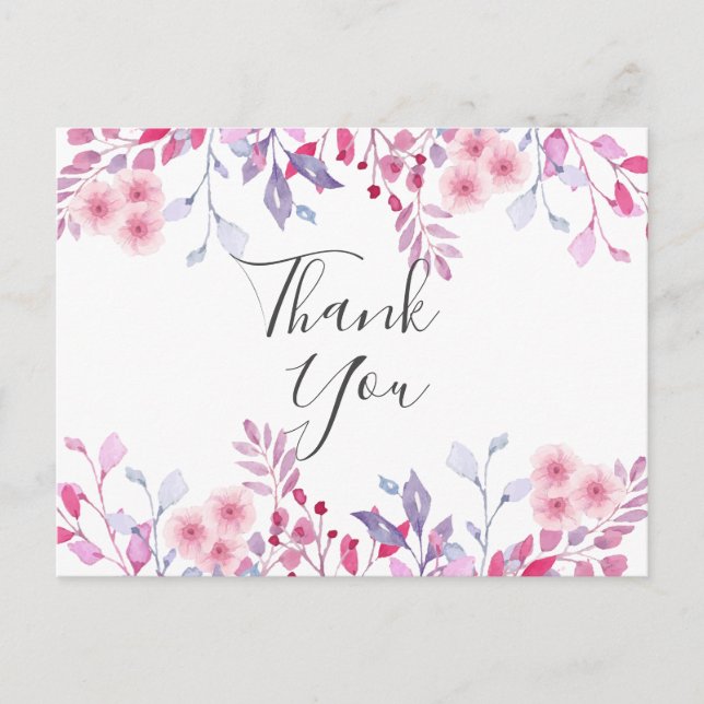 Elegant Lavender Bouquet Script Business Vielen Da Postkarte (Vorderseite)