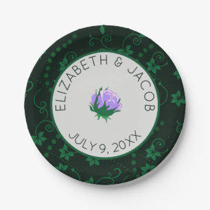 Elegant Lavender Camellia Wedding Pappteller