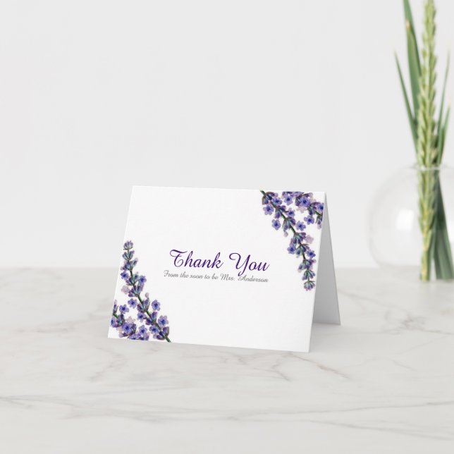 Elegant Lavender Dankeschön Card Dankeskarte (Vorderseite)