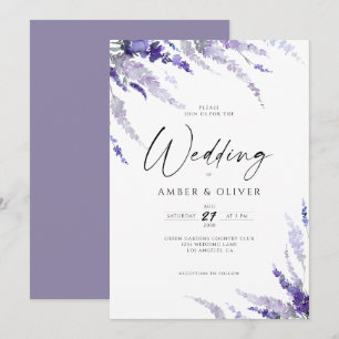 Elegant Lavender Dusty Lila Lilac Mauve Wedding Einladung