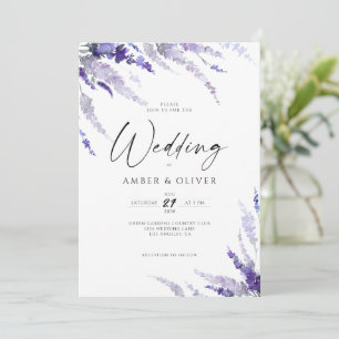 Elegant Lavender Dusty Lila Violet Boho Wedding Einladung